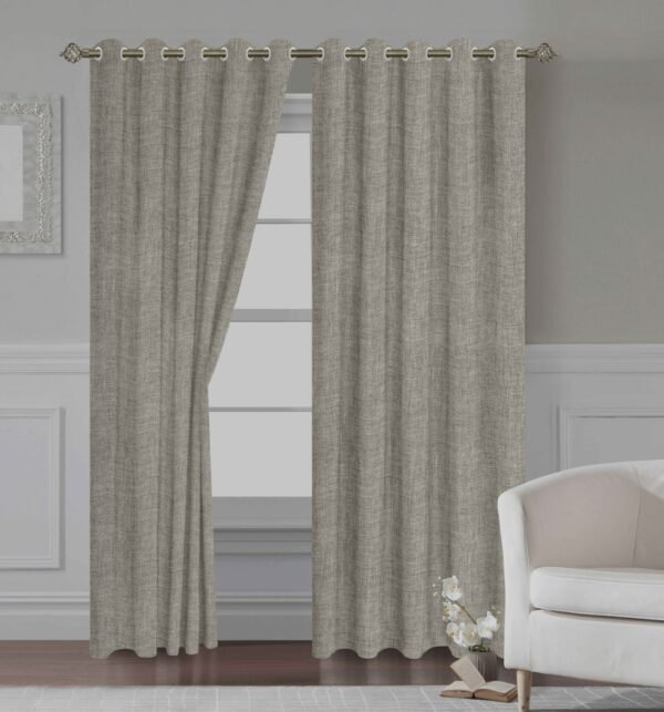 CORTINAS DE LINO 100% BLACKOUT COLOR ENTERO CON ARGOLLA (CAJA X 36 UNDS)