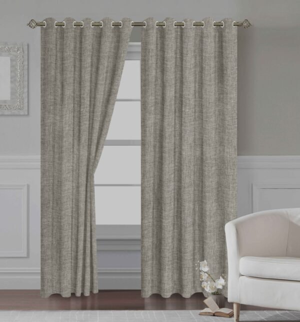 CORTINAS DE LINO 100% BLACKOUT COLOR ENTERO CON ARGOLLA (CAJA X 36 UNDS)