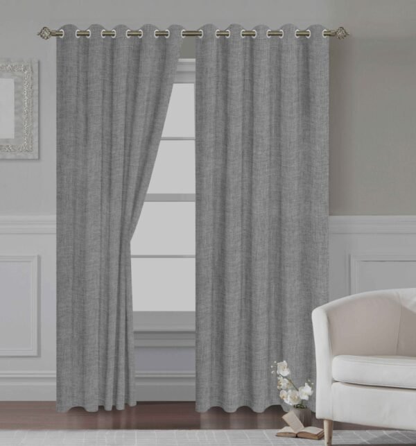 CORTINAS DE LINO 100% BLACKOUT COLOR ENTERO CON ARGOLLA (CAJA X 36 UNDS)