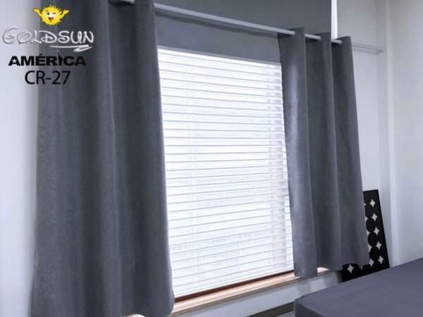 CORTINAS DE LINO 100% BLACKOUT COLOR ENTERO CON ARGOLLA (CAJA X 36 UNDS)