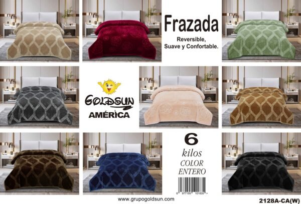 FRAZADA DE TERCIOPELO MODELO COREANO 1 PAÑO 6 KG COLOR ENTERO (CAJA X 9 UNDS)