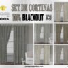 CORTINAS DE LINO 100% BLACKOUT COLOR ENTERO CON ARGOLLA (CAJA X 36 UNDS)