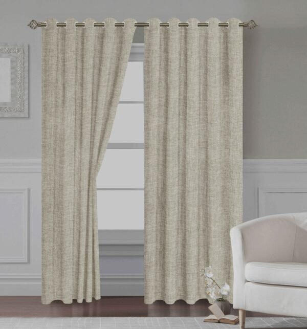 CORTINAS DE LINO 100% BLACKOUT COLOR ENTERO CON ARGOLLA (CAJA X 36 UNDS)