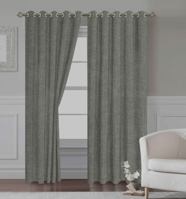 CORTINAS DE LINO 100% BLACKOUT COLOR ENTERO CON ARGOLLA (CAJA X 36 UNDS)
