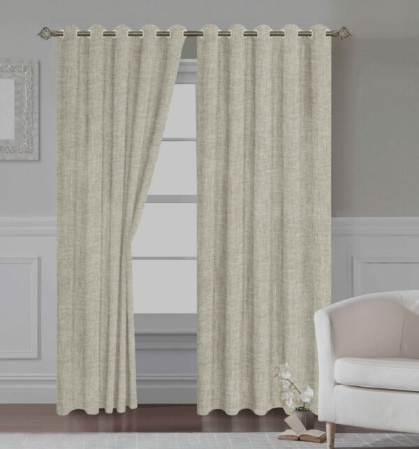 CORTINAS DE LINO 100% BLACKOUT COLOR ENTERO CON ARGOLLA (CAJA X 36 UNDS)