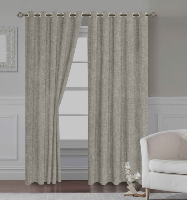 CORTINAS DE LINO 100% BLACKOUT COLOR ENTERO CON ARGOLLA (CAJA X 36 UNDS)