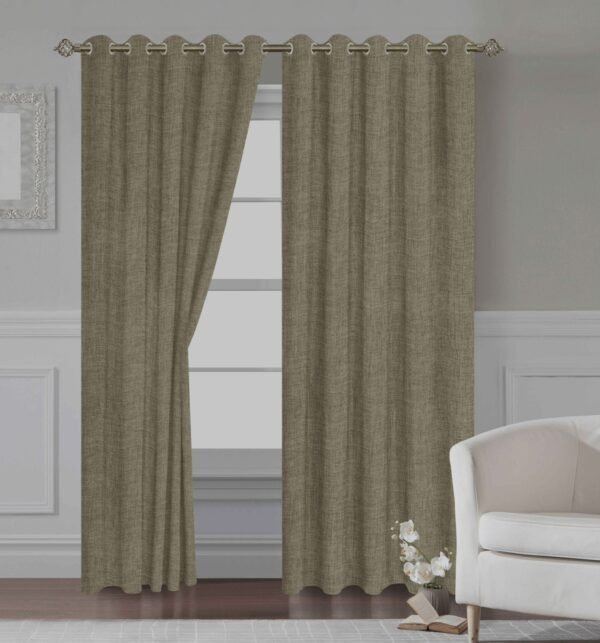 CORTINAS DE LINO 100% BLACKOUT COLOR ENTERO CON ARGOLLA (CAJA X 36 UNDS)