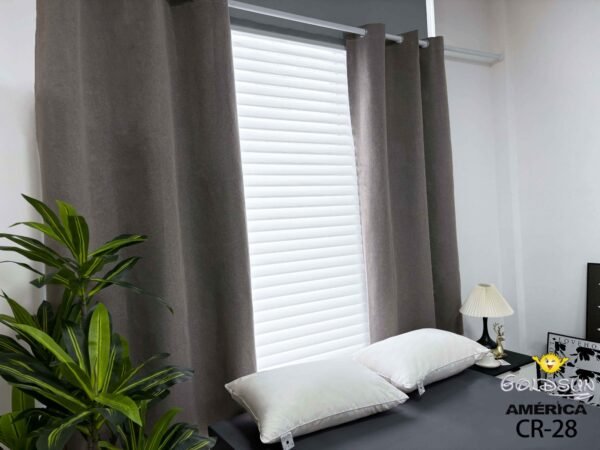 CORTINAS DE LINO 100% BLACKOUT COLOR ENTERO CON ARGOLLA (CAJA X 36 UNDS)