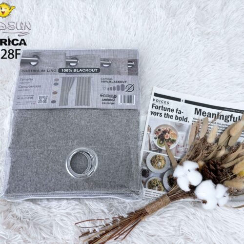 CORTINAS DE LINO 100% BLACKOUT COLOR ENTERO CON ARGOLLA (CAJA X 36 UNDS)