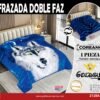 FRAZADA DE TERCIOPELO DOBLE CARA 2 PAÑOS 3KG (FARDO X 32 UNDS)