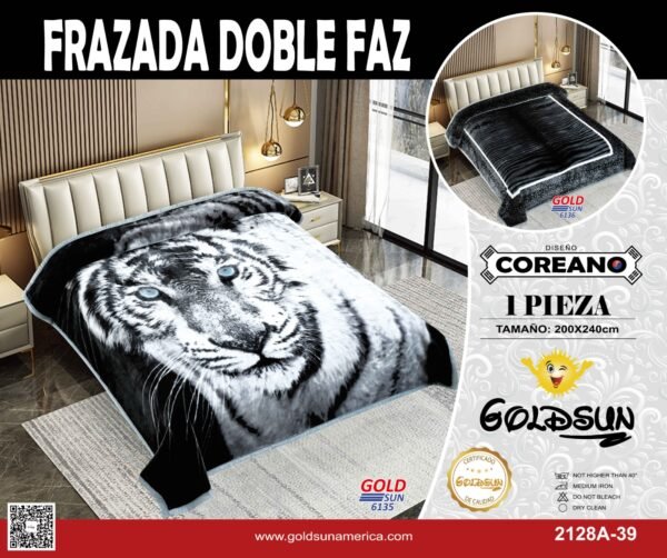 FRAZADA DE TERCIOPELO DOBLE CARA 2 PAÑOS 3KG (FARDO X 32 UNDS)