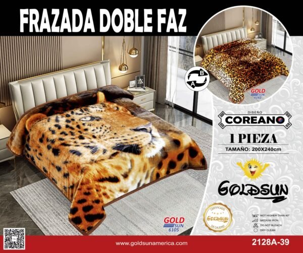 FRAZADA DE TERCIOPELO DOBLE CARA 2 PAÑOS 3KG (FARDO X 32 UNDS)