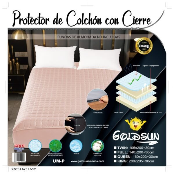 PROTECTOR IMPERMEABLE DE COLCHON CON CIERRE (CAJA X 24 UNDS)